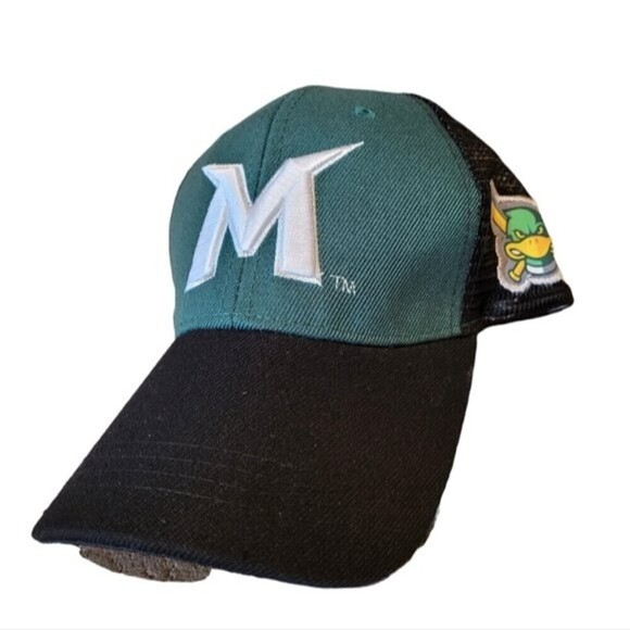Madison Mallards Minor League Baseball Snapback Logo Trucker Hat Green Black - Picture 1 of 8